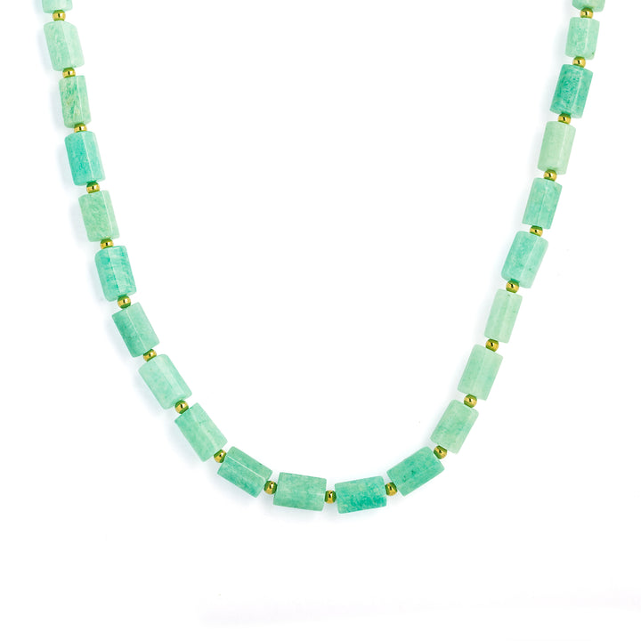 Amazonite Rock Gold Plated Waterproof Necklace
