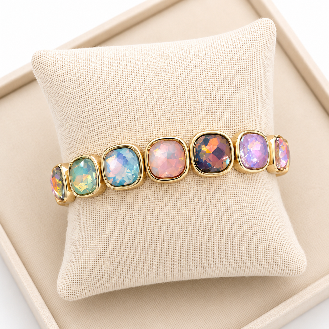 Multicolour Square Bling Bracelet