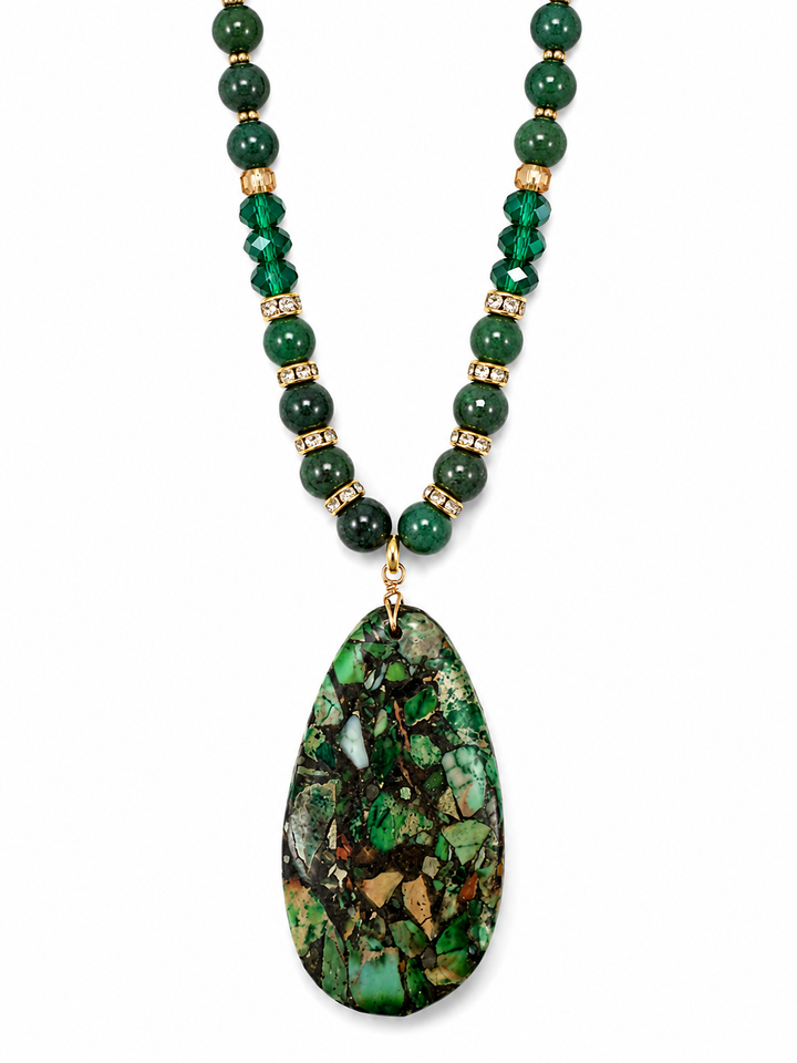 Green Jasper Link Chain Necklace