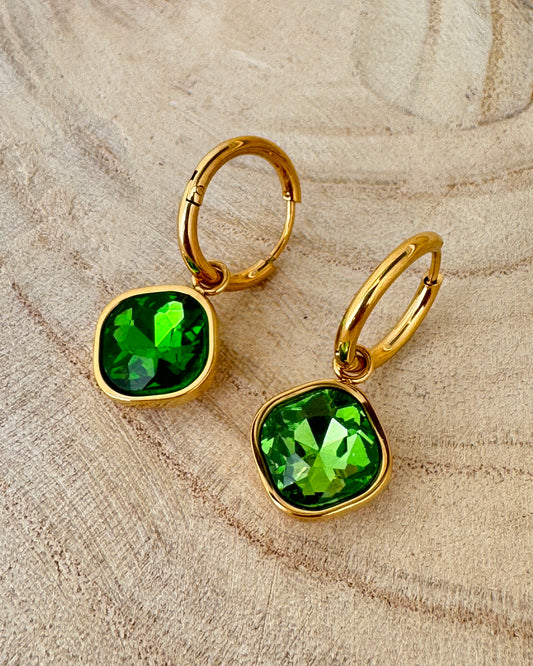 The Green Square Bling Glowproof Earrings