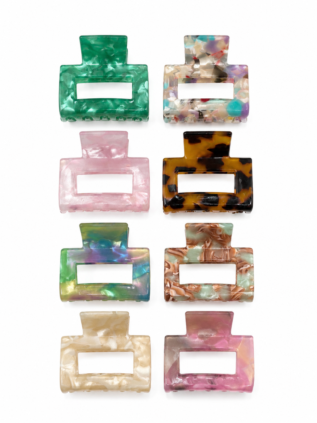 Square Marble Hair Claws (Pack of 16)