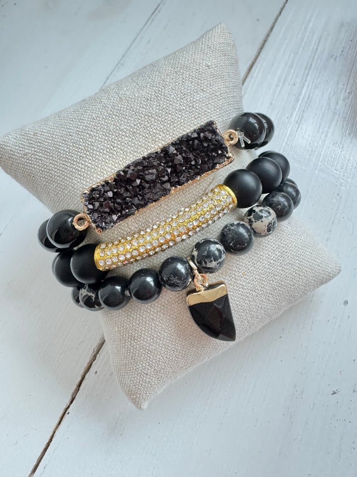 The Black Haven Druzy Bracelet Stack
