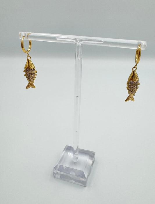 Shimmerfish Gold Earrings