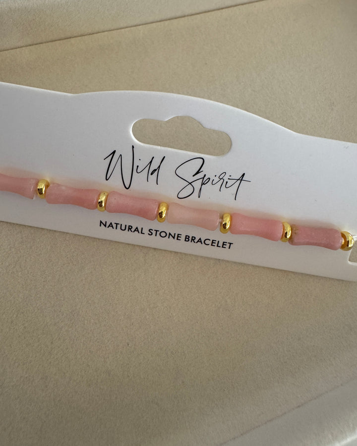 The Pink Opal Bamboo Bracelet