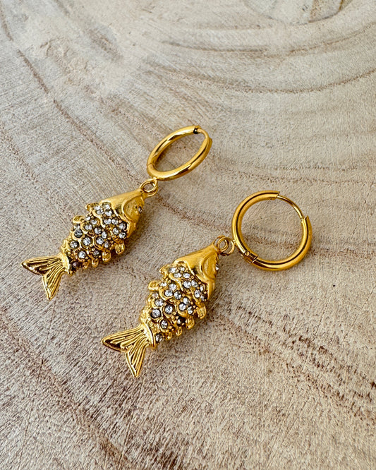 The Glowproof Shimmerfish Gold Earrings