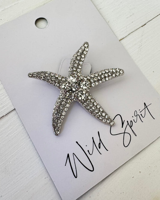 Sparkly Starfish Brooch