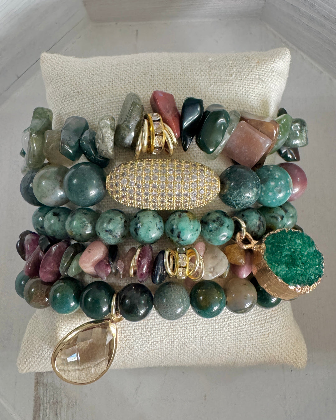 The Forest Natural Stone Bracelet Stack
