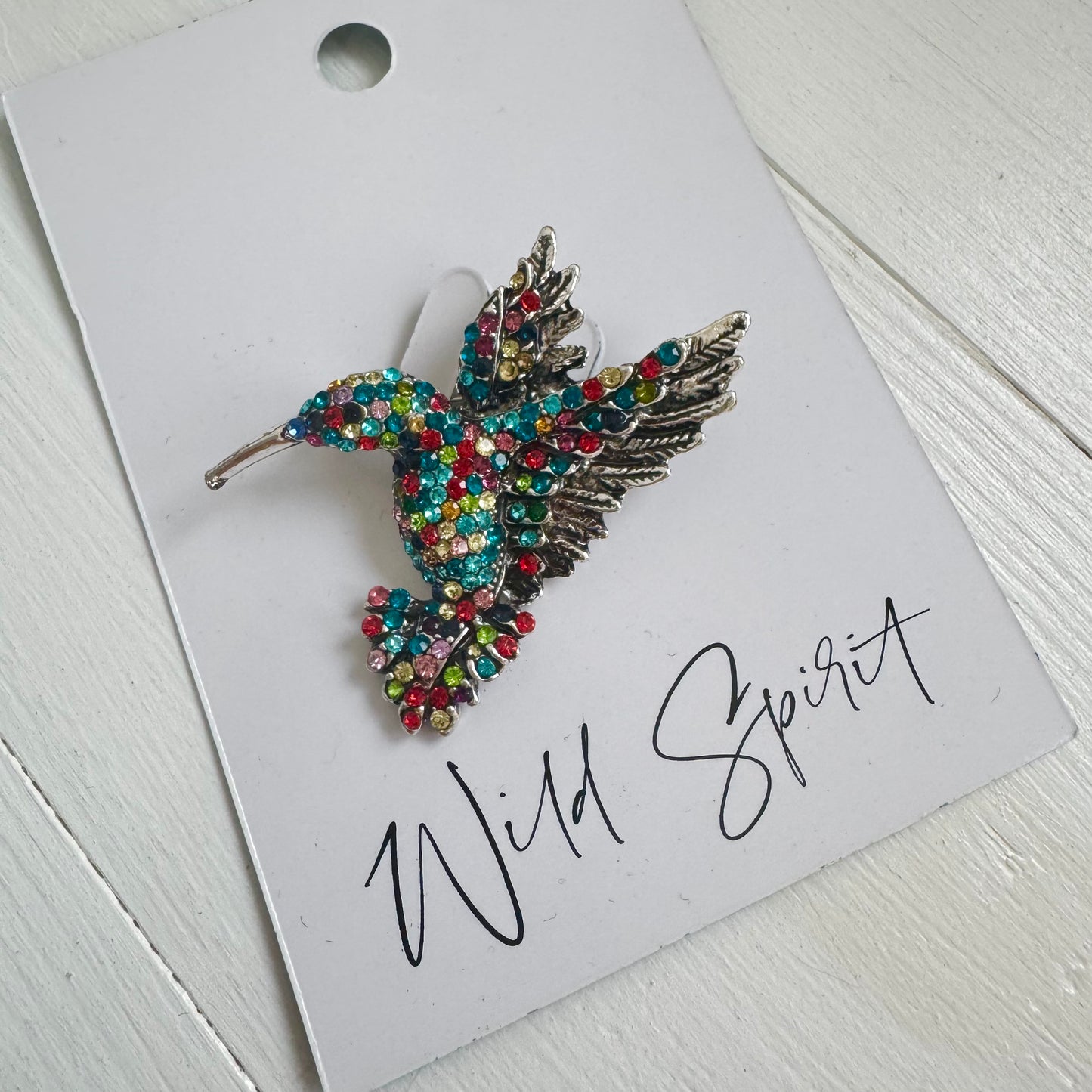 Multi Mix Hummingbird Brooch