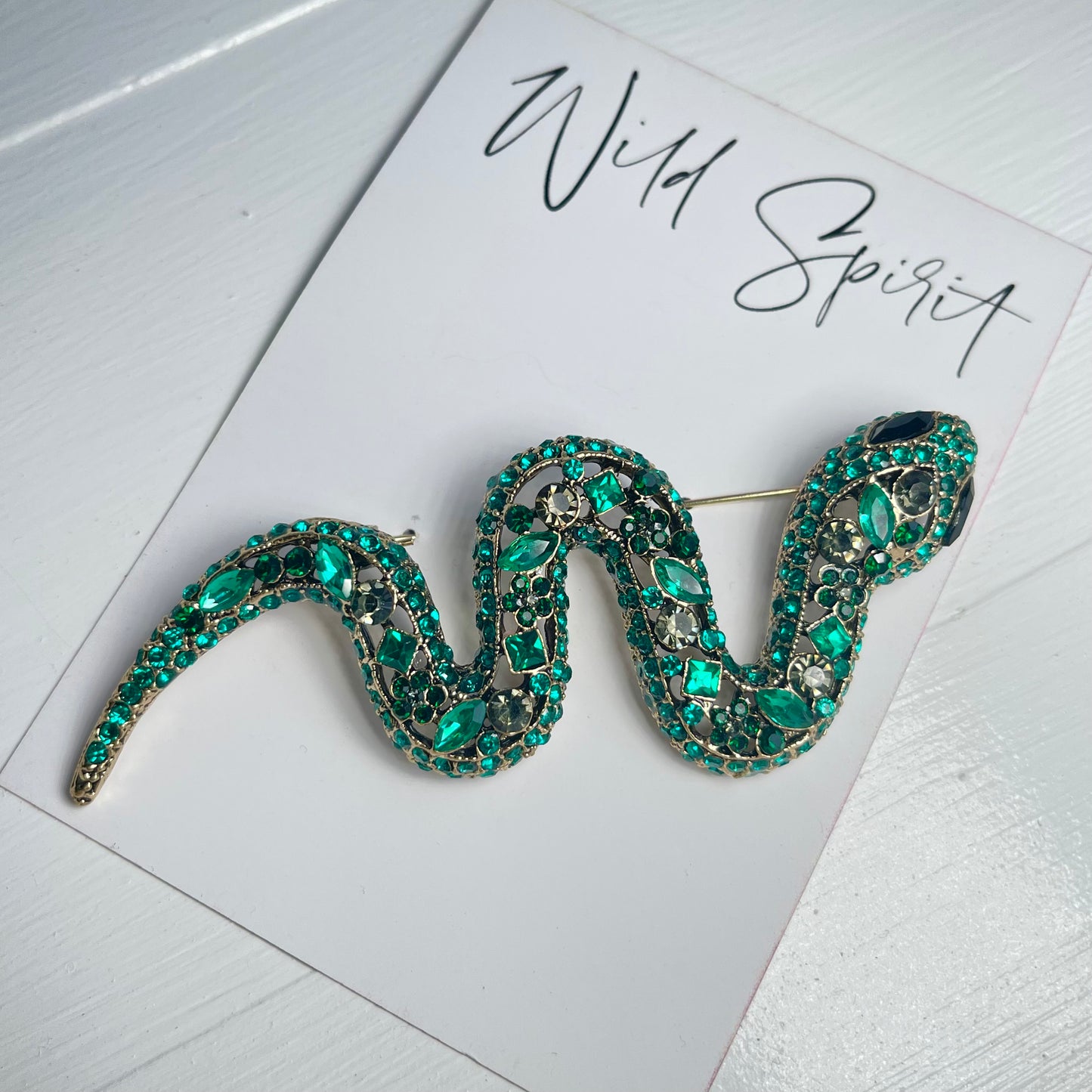 Green Snake Brooch