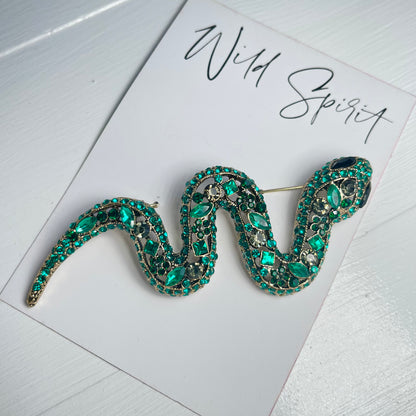 Green Snake Brooch