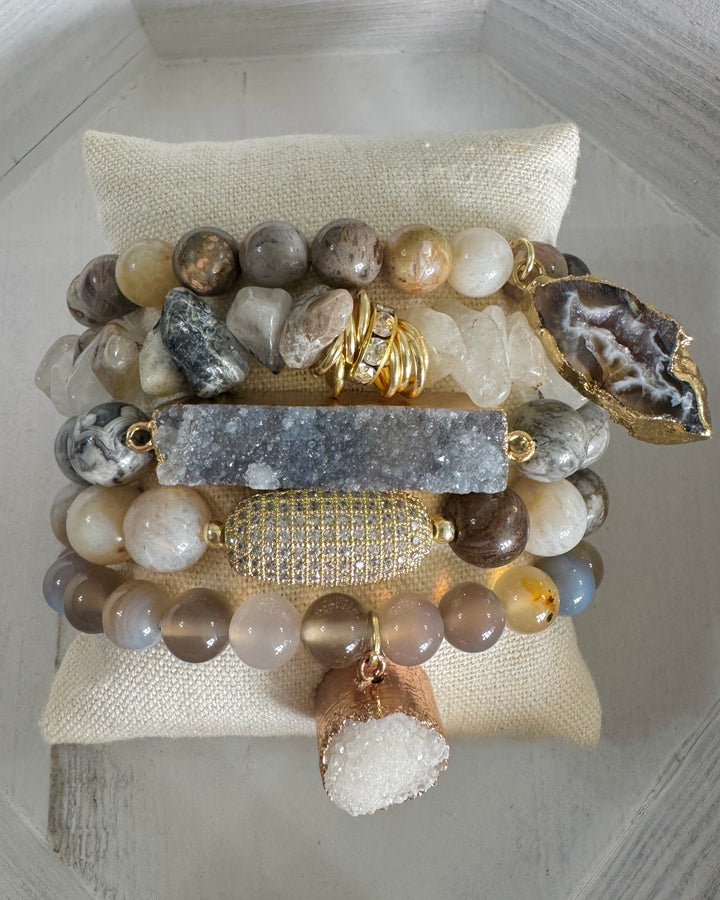 The Moonlight Natural Stone Bracelet Stack