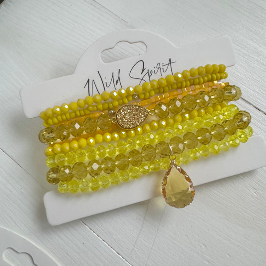 Yellow Bright Bracelet Stack