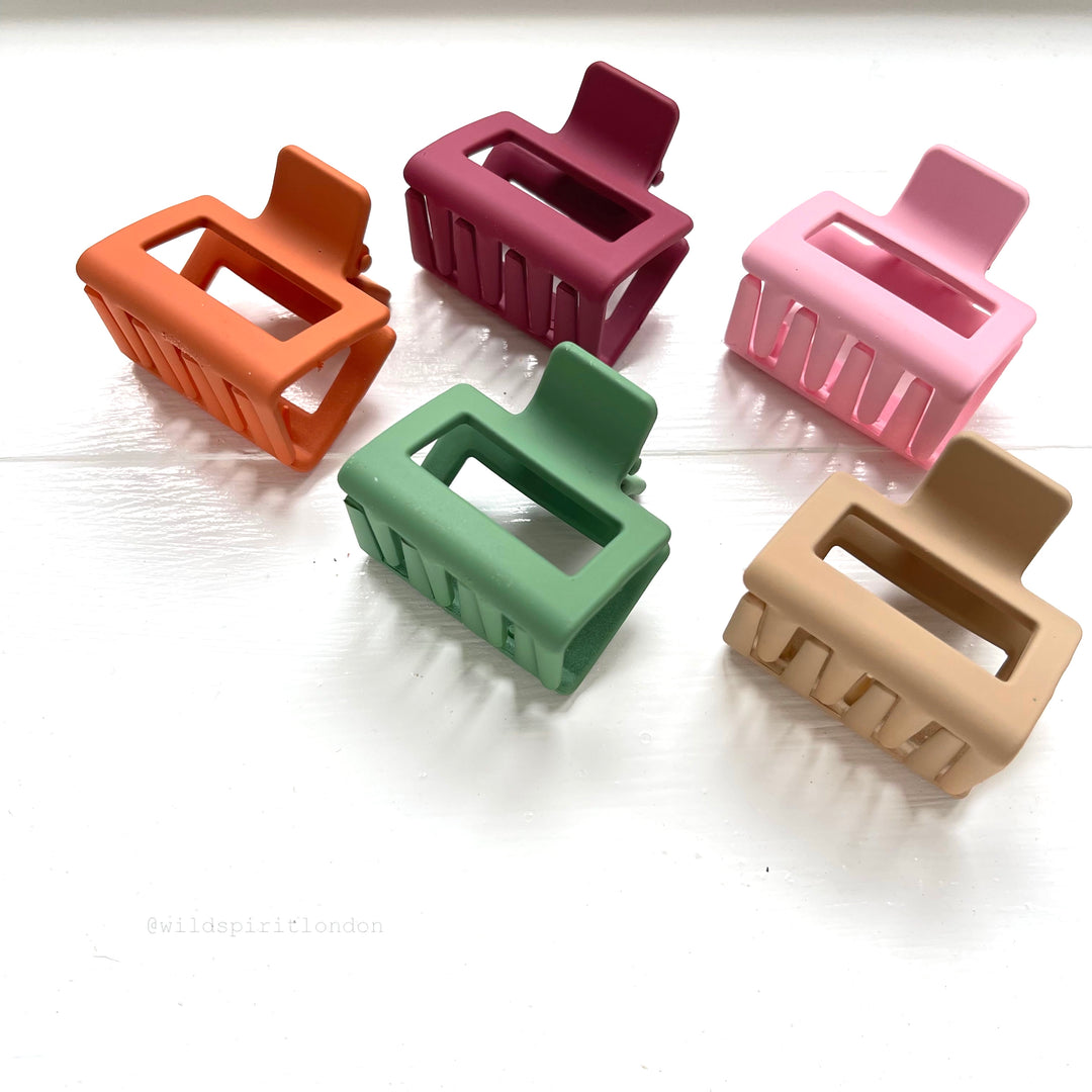 Pack of 5 Small Square Hair Claws - MIX A