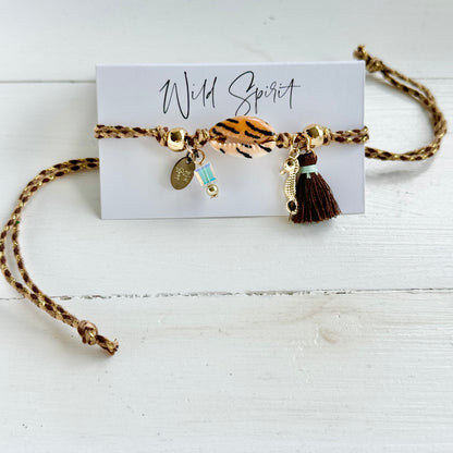 Tiger Shell Bracelet/ Anklet - Metallic Gold