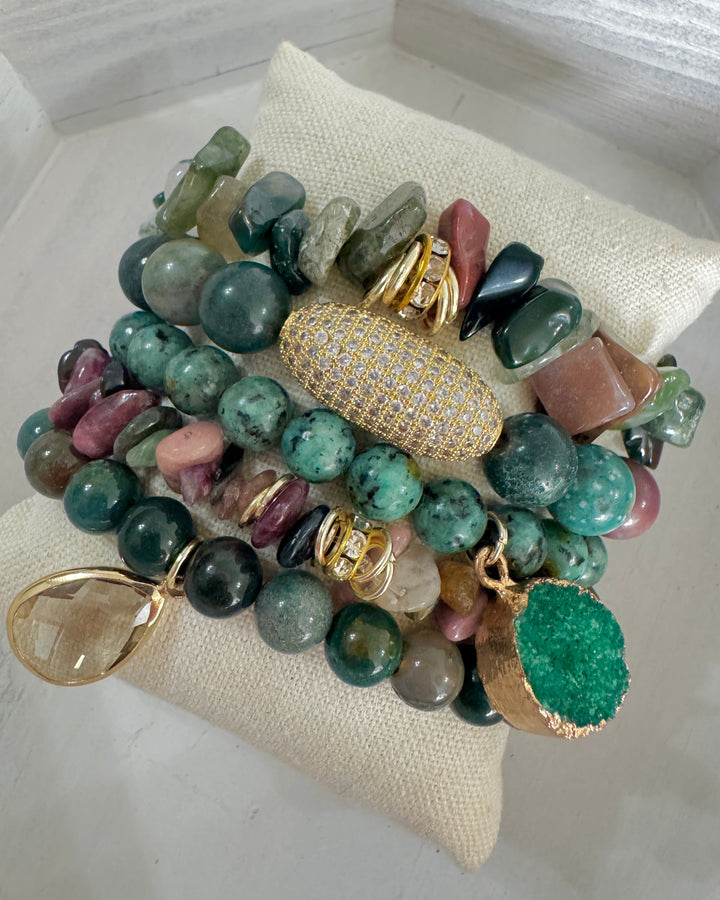 The Forest Natural Stone Bracelet Stack