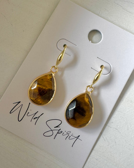 The Tiger Eye Olive Earrings