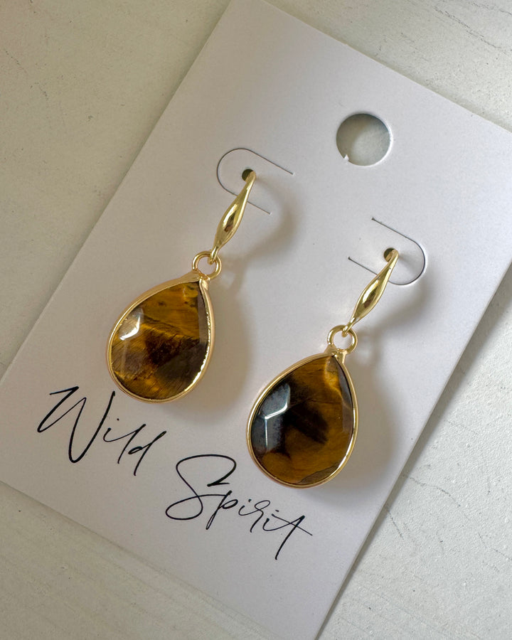 Tiger Eye Drop Earrings