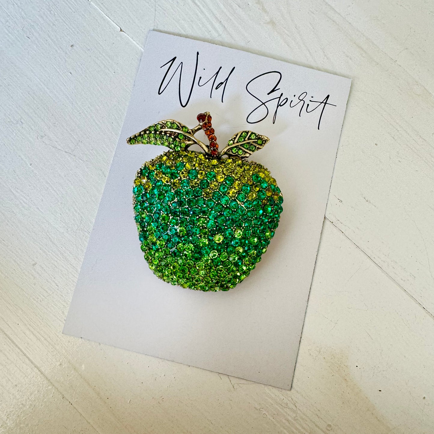 Big Green Apple Brooch