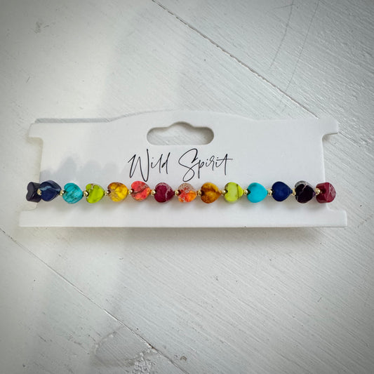 Rainbow Jasper Mini Heart Bracelet  (Pre-Order due end Jan)