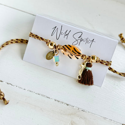 Tiger Shell Bracelet/ Anklet - Metallic Gold