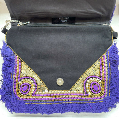 Purple Boho Clutch Bag