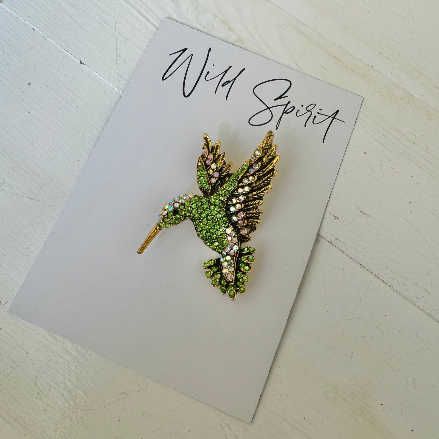 Green Hummingbird Brooch