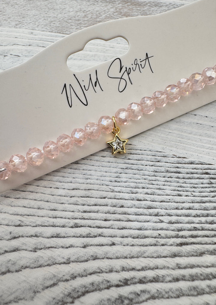 Pink Star Twilight Charm Bracelet