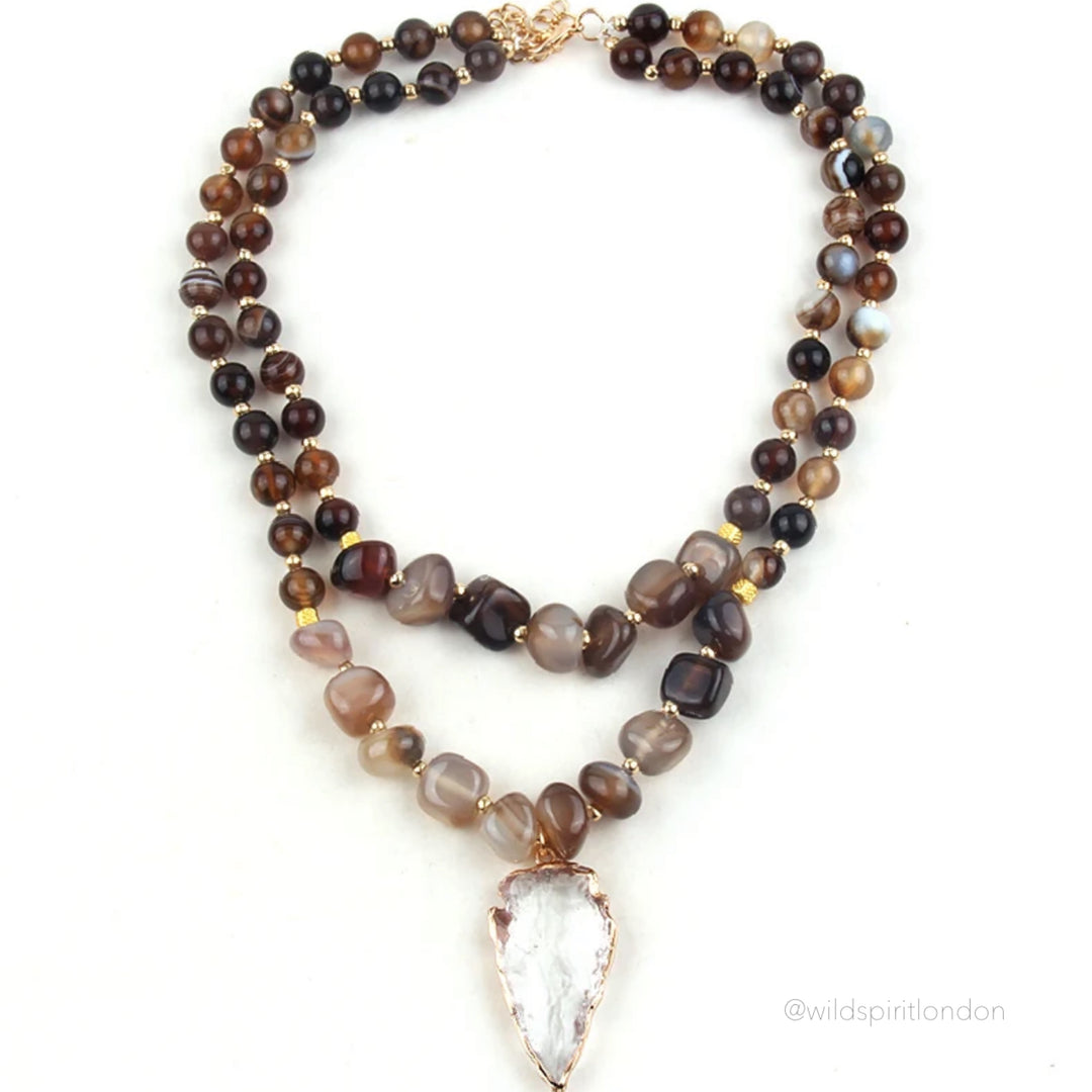 Brown Athena Short Necklace