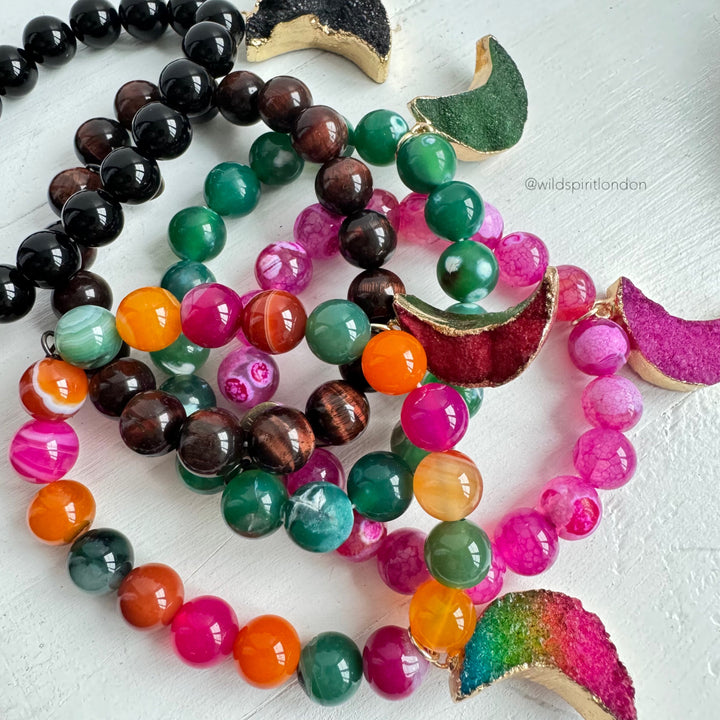 The Druzy Luna Moon Agate Bracelet