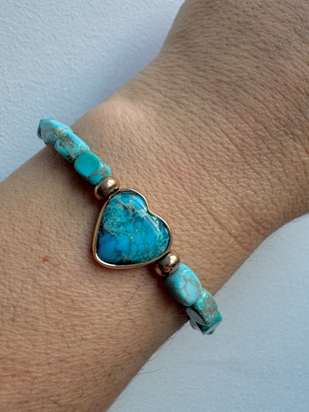 Blue Jasper Heart Bracelet