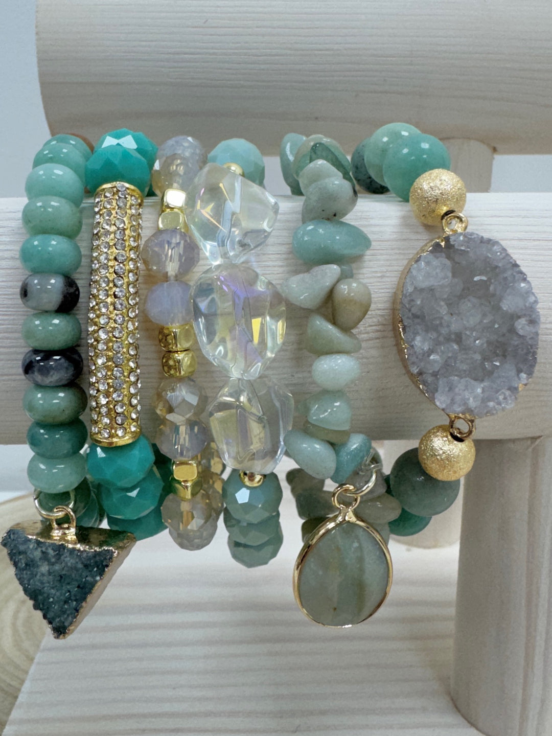 The Amazonite Natural Stone Bracelet Stack