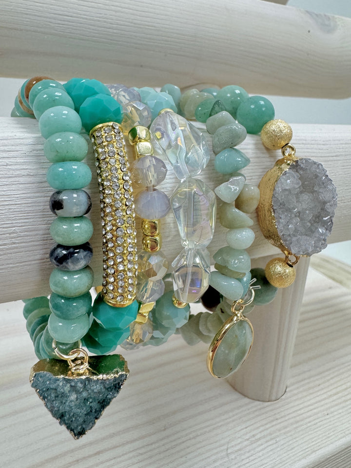 The Amazonite Natural Stone Bracelet Stack