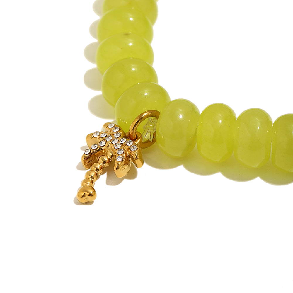 Lime Palm Tree Sun-Kissed Charm Bracelet