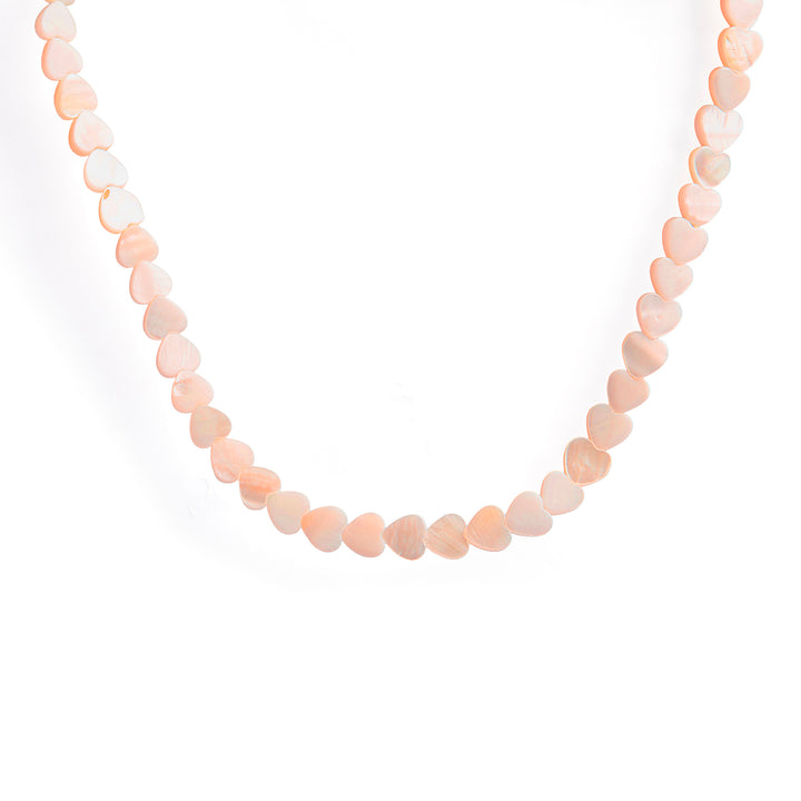 Pink Amora Shell Heart Necklace