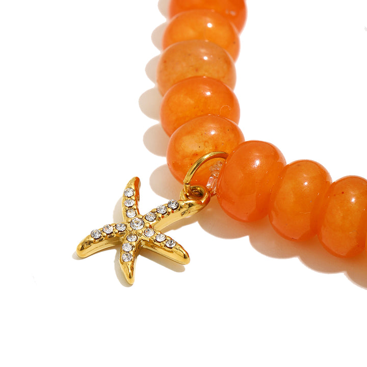 Orange Starfish Sun-Kissed Charm Bracelet
