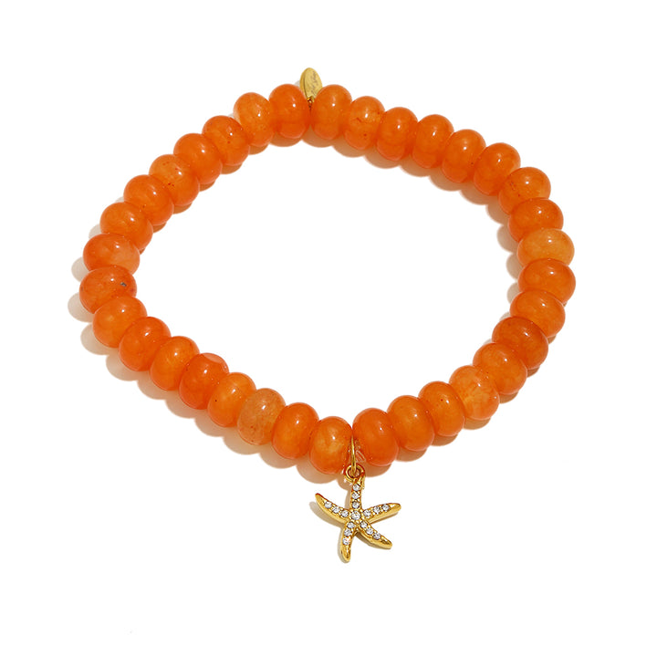 Orange Starfish Sun-Kissed Charm Bracelet