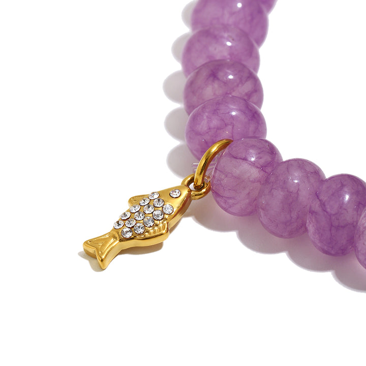 Purple Fish Sun-Kissed Charm Bracelet