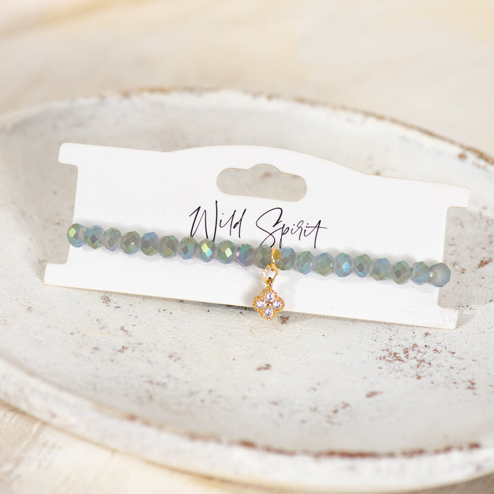 Sky Blue Clover Twilight Charm Bracelet