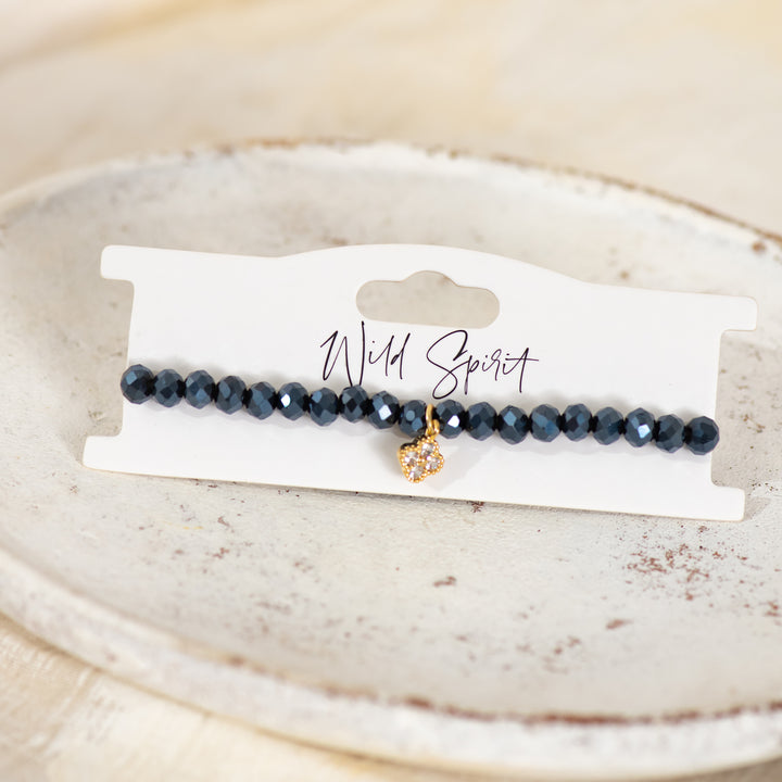 Navy Clover Twilight Charm Bracelet