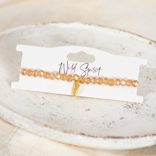 Gold Wing Twilight Charm Bracelet