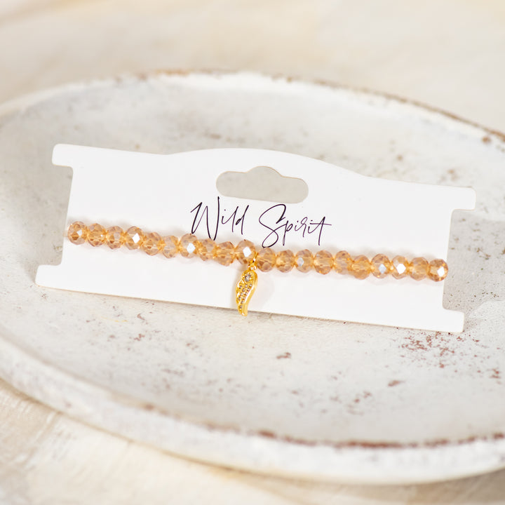 Gold Wing Twilight Charm Bracelet