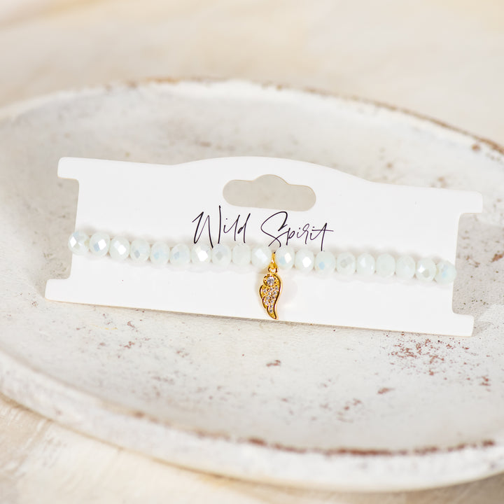 White Wing Twilight Charm Bracelet