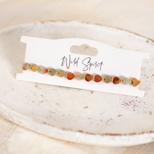 The Shoushan Jasper Mini Heart Bracelet