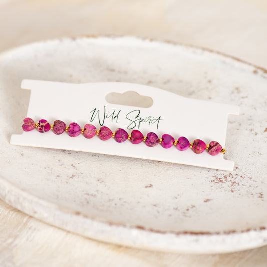 The Pink Jasper Mini Heart Bracelet