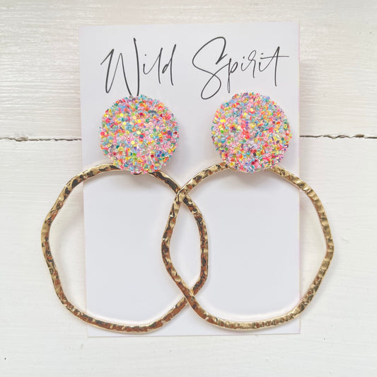 White Disco Hoops