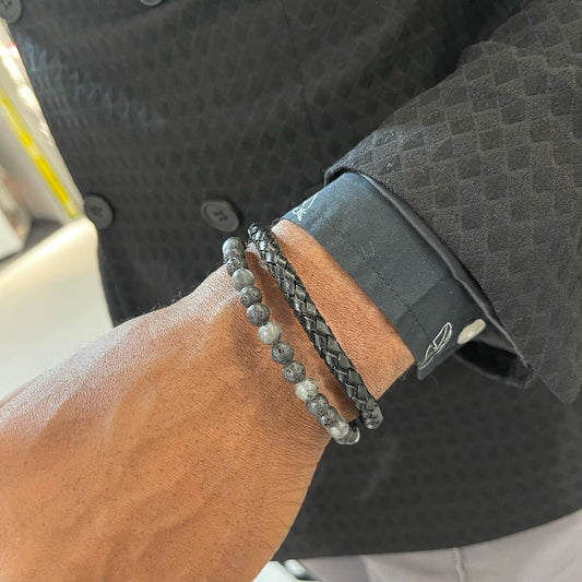 Men’s Bali Leather Stone Mix Bracelet