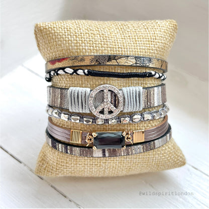 Peace Boho Cuff Bracelet