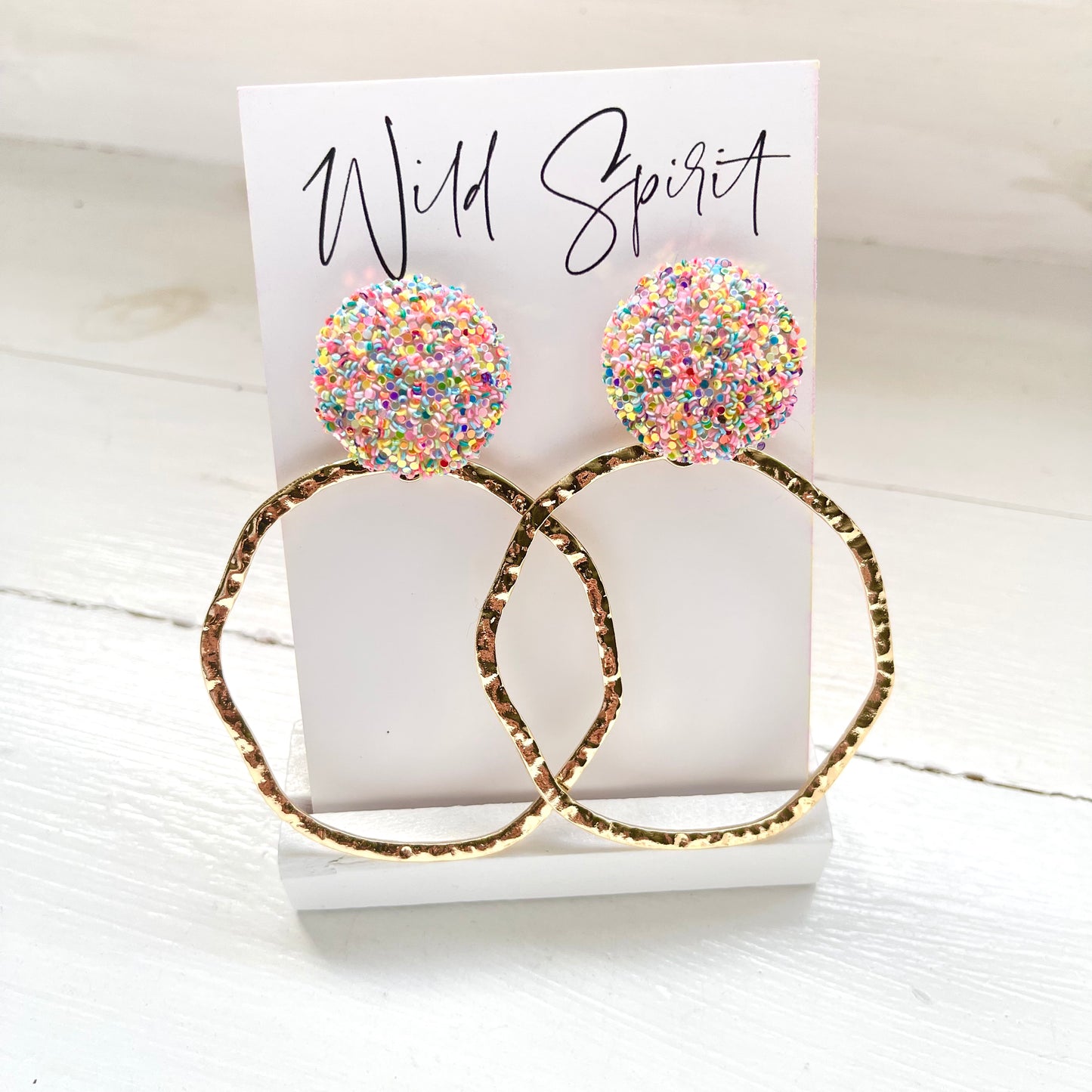 White Disco Hoops