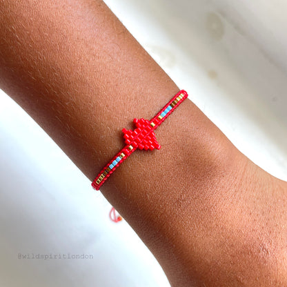 Red Heart Beaded Bracelet