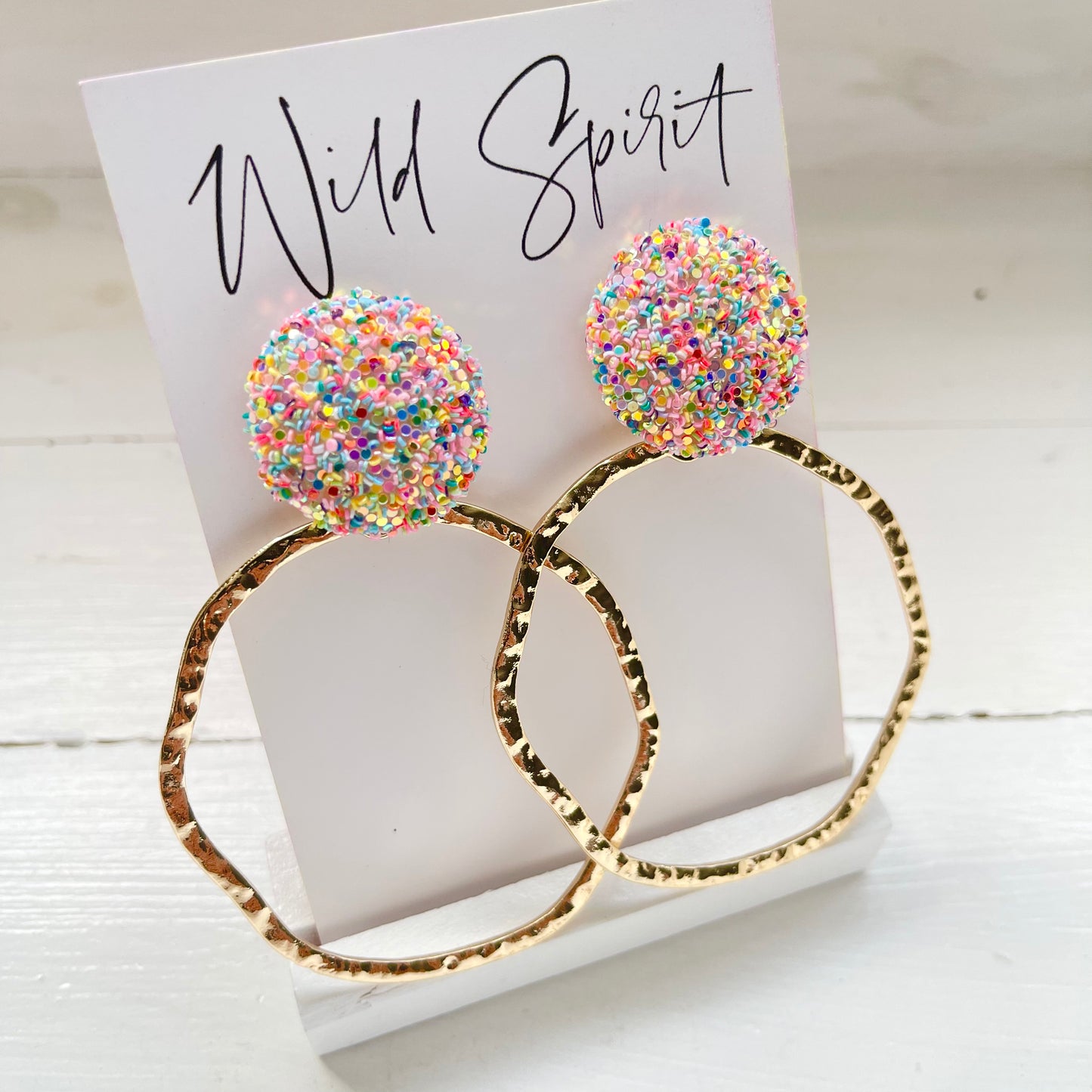 White Disco Hoops